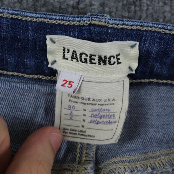 L Agence Denim Jeans Womens 25 Kendra High Rise Cropped Flare Denim Laredo Chic - Picture 8 of 16